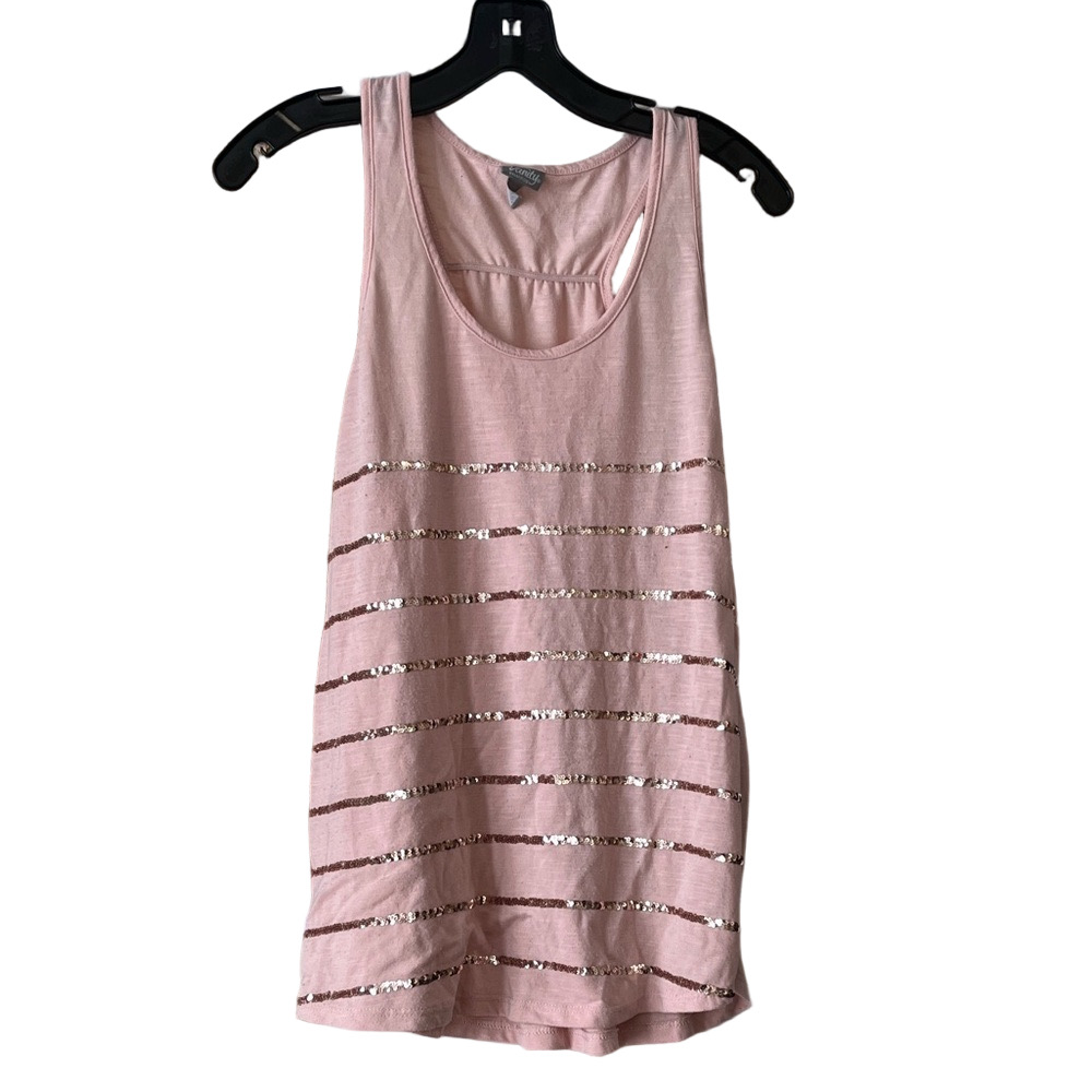 Vanity Pink and rose Gold Sequin y2k Tank Top
